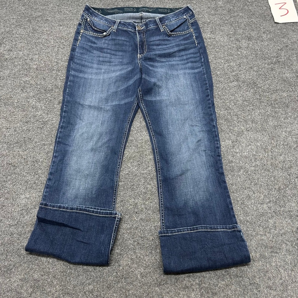 Wrangler Jeans Womens Size 13x34 Blue Shiloh Bootcut Contrast Stitch Denim Pants